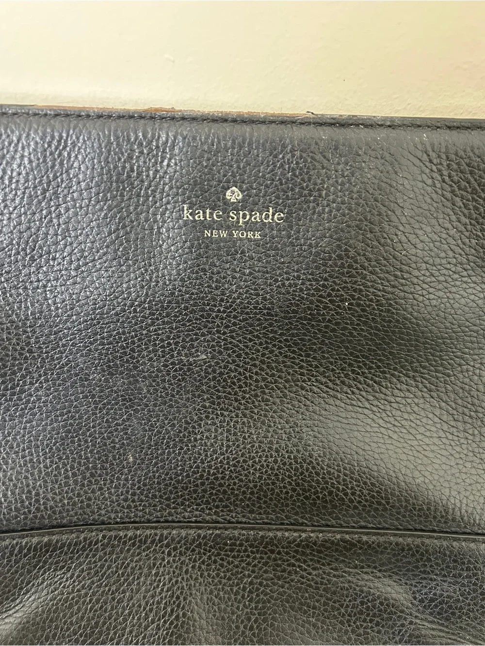kate spade Black Pebbled Leather Messenger Bag
